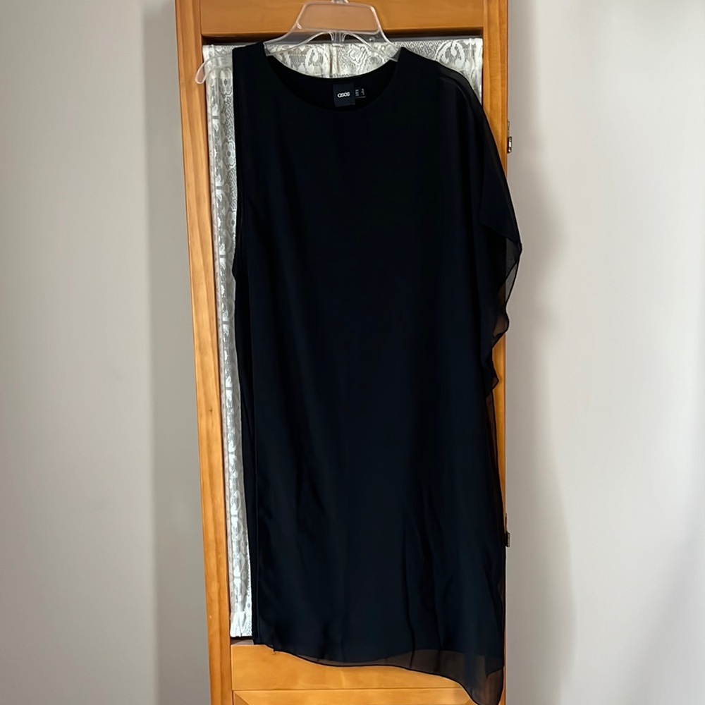 ASOS Black One-Sided Sleeve Tunic, Size 8